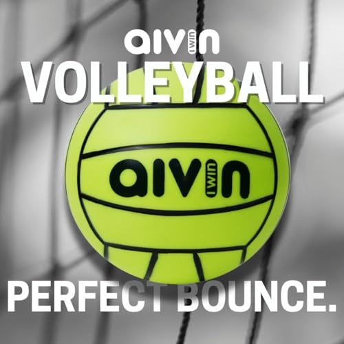 Image of Aivin Home-Play Volleyball | Grooved Grip PVC Surface | All-Surface Play | Balanced Flight & Consistent Bounce | Indoor & Outdoor Use (Neon Lime, 1)