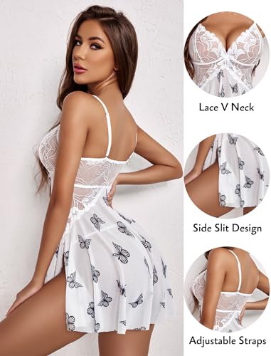 Image of Avidlove Women Lace Lingerie Babydoll Sexy Chemise Exotic Nightgowns Bridal Nightdress