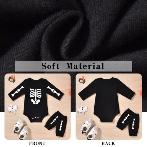 Aalizzwell Newborn Baby Boys Girls Halloween Outfit Bodysuit with Leg Warmers4