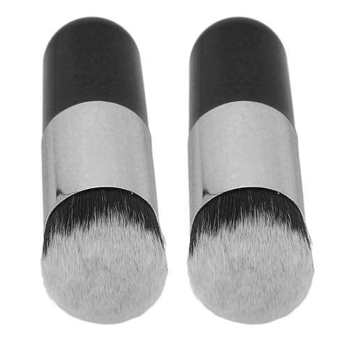 2 uds brocha de Maquillaje Facial cerdas Suaves Mango Redondo brocha de Maquillaje regordeta para Mezclar Crema líquida en Polvo cosméticos