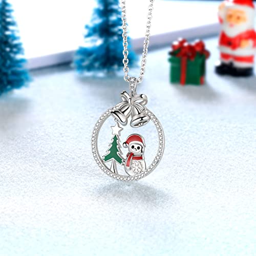Plata de ley 925: collar de cadena ajustable con aretes de árbol de Navidad 3