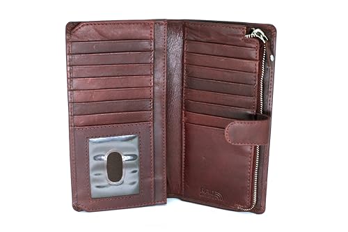 Generic BTC Womens Wallet RFID Blocking Bifold Multi Card Case Wallet with Zipper Pocket Crosshatch, Brown2