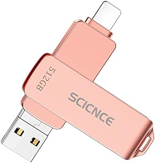 SCICNCE USB 3.0 Flash Drive 512GB Intended for iPhone, USB Memory Stick External Storage Thumb Drive Photo Stick Compatible with iPhone, Android and Computer (Rose Gold)