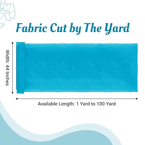 Image of mds Pack of 10 Yard Bridal Solid Sheer Organza Fabric Bolt for Wedding Dress,Fashion, Crafts, Decorations Silky Shiny Organza 44aa‚¬A- Turquoise