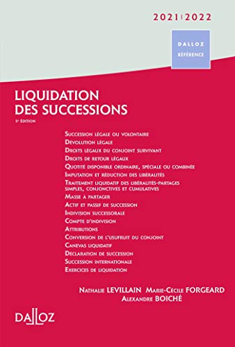 Télécharger Liquidation des successions 2021/22 - 5e éd. Livre eBook France