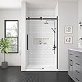 OVE Decors Bel 46-in to 48-in W x 78.75-in H Frameless Sliding Shower Door Soft-Close in Oil-Rubbed Bronze