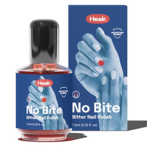 Healr Esmalte para No Morderse las Uñas, Extra Amargo, 7.5ml - Esmalte Uñas Transparente que Repara y Mejora su Apariencia - Pintauñas Transparente Amargo Seguro para Niños y Adultos