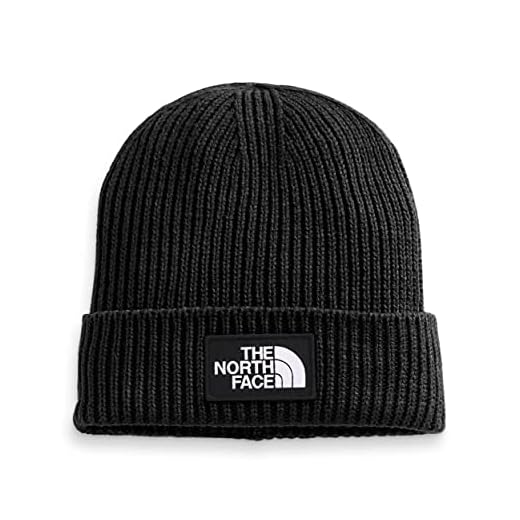 The North Face NF0A3FJXJK3 TNF Logo Box Cuffed Beanie Hat Unisex Adult Black Taille OS