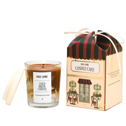 RAD LVNG Cold Brew Coffee Petite | 100g Soy Wax Scented Candle | 18hr+ Burn | Gel Wax Cubes | Silicone Lid | Hand-Poured | Coffee, Cocoa, Vanilla | Gi