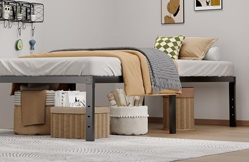 Image of LUMUNANCE Metal Bed Frame Twin XL Size - 16 Inch Heavy-Duty Platform Bed Frame No Box Spring Needed, Easy Assembly, Noise-Free, Sturdy Mattress Foundation, Underbed Storage Space