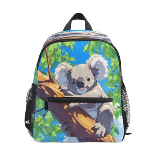 Sac à dos enfant koala gris et arbre brun pour étudiant de maternelle