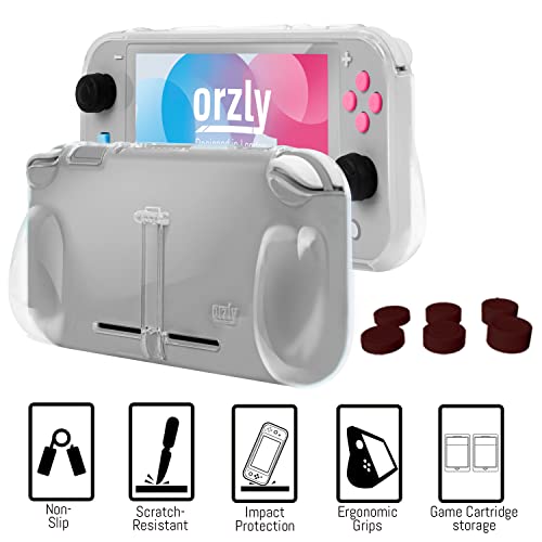 Image of Orzly Switch Lite Accessories Bundle - Case & Screen Protector for Nintendo Switch Lite Console, USB Cable, Games Holder, Grip Case, Headphones, Thumb-Grip Pack & More (Gift Pack - Z&Z Edition)