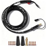 10ft 15ft Mig Gun Replacement For Lincoln Electric WELD-PAK 180i MP/180HD/140HD/125HD （Easy-Mig 140） K5257-1/K2514-1/K2515-1/K25131/K2697-1 Flux CoreWelder (15FT MIG GUN + TIPS)