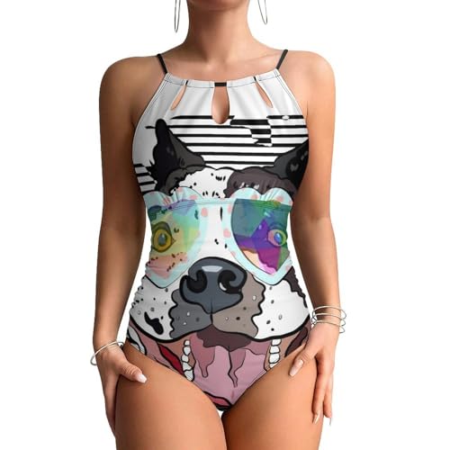 Monokini beachwear bouledogue maillots de bain une pièce femme contrôle ventre
