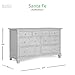 Evolur Cheyenne and Santa Fe Double Dresser, 7 Deep and Roomy Drawers, Comes Assembled, Solid Wood Drawers, Included Anti-Tip Kit, Antique Mist