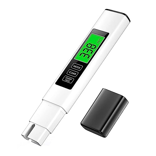 Uanratg Probador de Calidad del Agua TDS 3 en 1 Kit de Prueba de Agua Digital de Alta PrecisióN para Agua Potable Probador de Agua Integrado