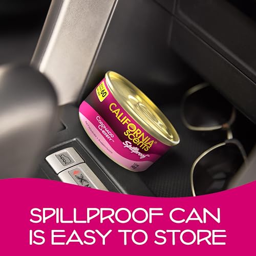 Image of Can Air Freshener and Odor Neutralizer by California Scents, Set of 12 Spillproof Cans for Home and Car, Coronado Cherry, 1.5 Oz Each