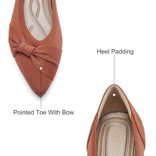 Image of HIULYCENCE Pointed Toe Flats for Women Ballet Flats | Comfortable Dressy Knit Lightweight Casual for Work Office Womens Flats