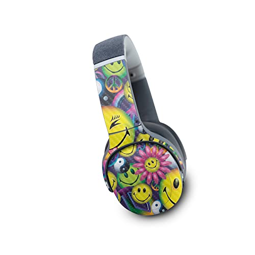 Image of MightySkins Carbon Fiber Skin Compatible with Skullcandy Crusher Evo Wireless - Peace Smile | Protective, Durable Textured Carbon Fiber Finish | Easy to Apply | Made in The USA