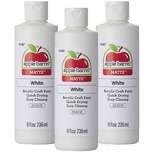 Image of Apple Barrel Acrylic Paint in Assorted Colors, White (Pack of 3) 8 oz, 20403EA- (Pack of 3)
