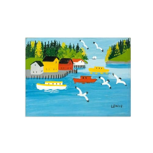 Tableau sur Toile Bateaux Cove pour Illuminer Votre Salon Lumineux