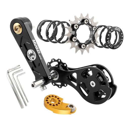 Zxpjkyu Single Speed Conversion Kit for Mountain Bikes with Wrench and Cassette, Black 17T