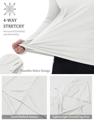Image of MAGCOMSEN Men's Hooded UPF 50+ Sun Protection T Shirts Long Sleeve Athletic Fishing Shirts Rash Guards