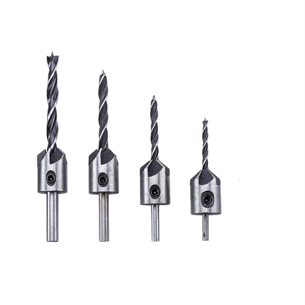 Set di punte da trapano svasate con rivestimento in titanio da 3-10 mm con chiave esagonale, fresa per fori per viti, utensili per la lavorazione del legno HSS, 4 pezzi da 3,6 mm
