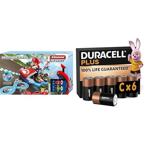 Carrera Mario Kart Circuit 2,4m, Mario/Yoshi, 3+ Ans, & Duracell Plus C 6 pcs