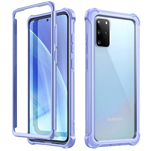 Dexnor Case for Samsung Galaxy S20+ Plus Without Screen Protector, Clear Hard PC Cover and Silicone Edges Shockproof Protective Bumper Defender Rugged Samsung S20 Plus Case 5G for Women/Men - Purple