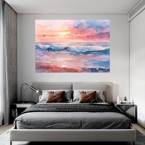 Art tableaux decoration murale paysage marin abstrait en impression sur toile légère - 3