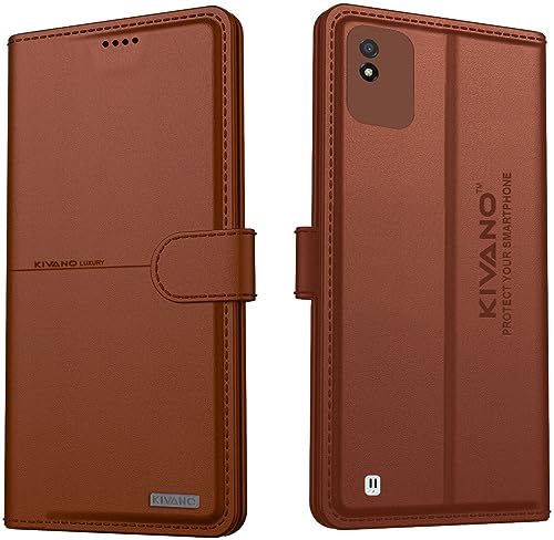 Image of KIVANO Compatible with Realme Narzo 50i Flip Cover | Leather Finish | Inside Pockets & Inbuilt Stand | Shockproof Wallet Style Magnetic Closure Back Cover Case