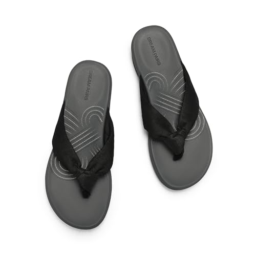 Image of DREAM PAIRS Platform Flip Flops for Women Cushioned Thong Sandals with Soft Eva Foam Insole Lightweight Lycra fabric Comfort Dressy Slides Slippers for Summer Beach