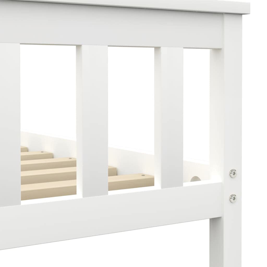 vidaXL Kiefernholz Massiv Bettgestell Bett Massivholzbett Holzbett Doppelbett Futonbett Bettrahmen Lattenrost Schlafzimmer Weiß 120x200cm