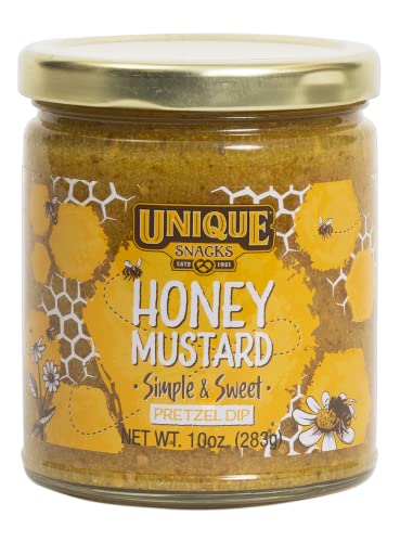 Unique Snacks Bundle Pack, 6 Bags of Extra Dark Splits Pretzels and 2 Jars of Honey Mustard Dip, Non-GMO Snacks, Dips and Spreads, No Artificial Flavor image 5