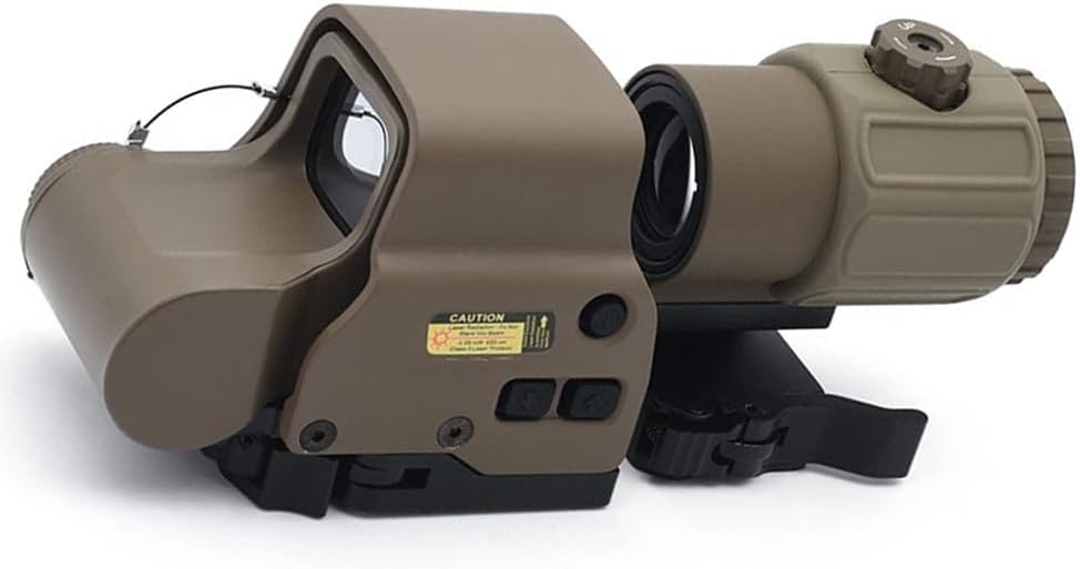 558 Red Green Dot Reflex Sight & G33/G43/G45 3X 5X Magnifier Scope Combo, 558+G33/G43/G45 Sight, Optical Holographic Hybrid Sight + G33/G43/G45 Magnifier with Switch to Side QD Mount, Fit 20mm Rail