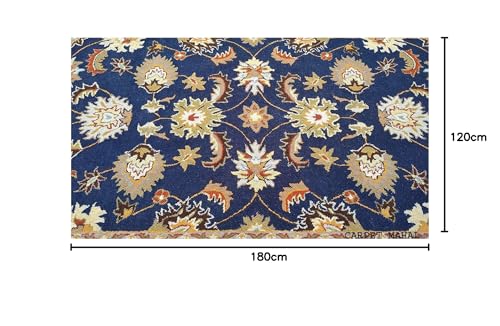 Image of Carpet Mahal Export Quality Tuffted Pure Woollen Carpet for Living Room Bedroom Size 4 x 6 feet (120X180 Cm) Color-Multi