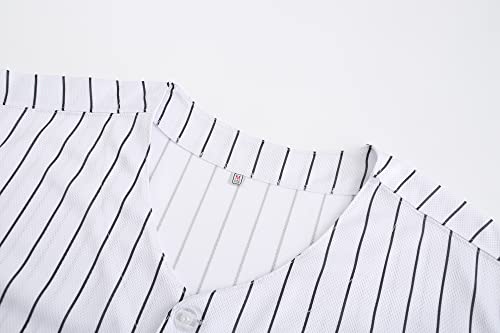 PRIMITAS Camisa masculina de beisebol simples de botão, uniforme de equipe de softball, hip hop hips