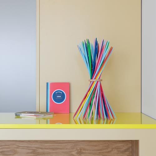 Remember Stickado, Stäbe: L 40 cm, Ø 0.8 cm, Ring außen: Ø 7 cm, Holz – Geschicklichkeitsspiel aus Holz mit bunten Stäben, für Kinder und Erwachsene, Strategiespiel für 1–8 Spieler ab 6 Jahren
