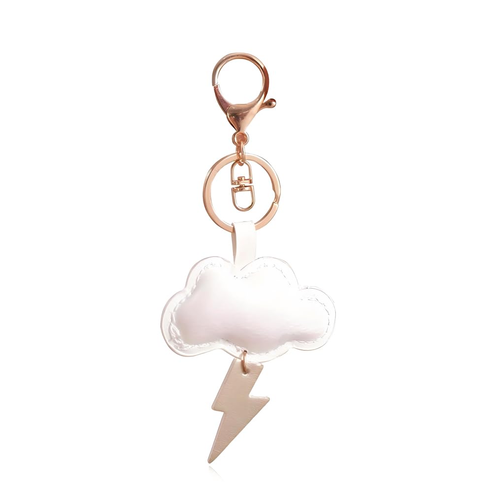 ARFUKA PU Leather Cloud Keyring with Alloy Ring Elegant Bag Charm & Keychain Accessory for Purses & Keys