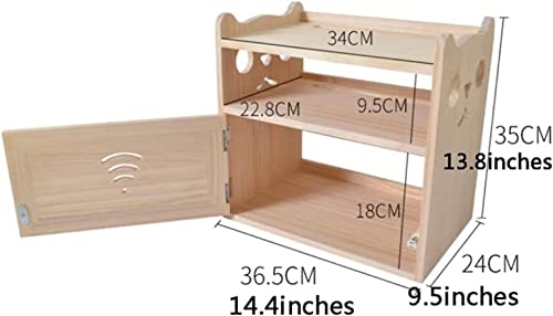 Estante de escritorio de madera para ocultar cables y organizar el router 4
