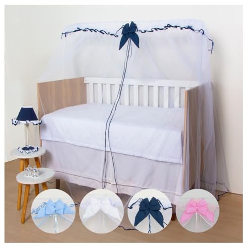 Mosquiteiro de Fita c/Laço Para Berço Quarto de Bebê Menina Menin...