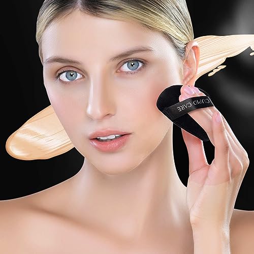 image for CUPID CARE 6 Pcs Triangle Powder Puff with 2 Travel Cases, Setting Pow