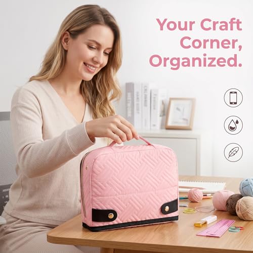 Image of Empty Crochet Hook Case Stand-Up Organizer for Knitting & Crochet Supplies, Crochet Hook Organizer with 26 Slots for 7 inch Hooks and Accessories, Crochet Hook Holder for Needles, Stitch Markers & More