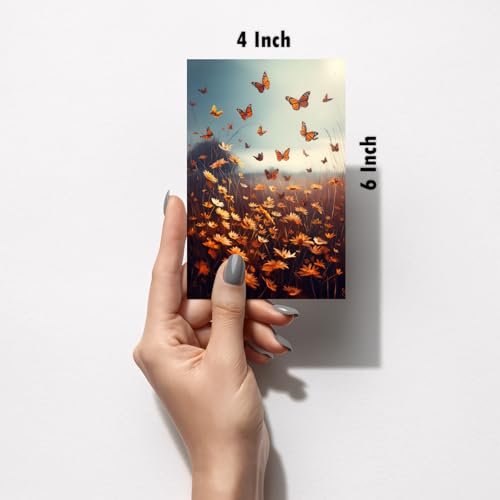 Image of SiddArtify Vibrant Butterfly Art Print Set - Nature's Beauty in Warm - Cool Tones - Set of 2-4x6 Inch - Board (Pack of 6) - Sticker (Pack of 6) Wall Room Decoration art Poster Prints