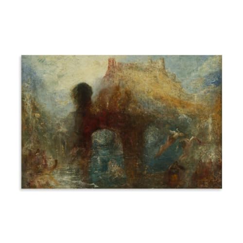 Lienzo J. M. W. Turner de la cueva de la reina Mab, cuadro de salón con acabado premium