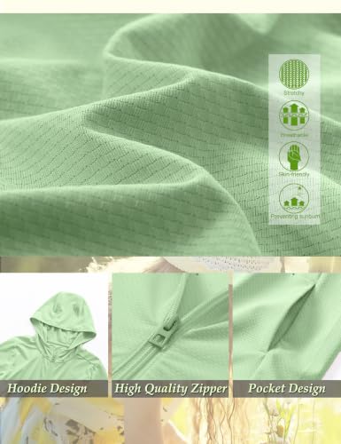 Image of TAGIHOO Kids Active Zipper Sun Protection Jacket Boys Girls Hooded Cooling Shirt Pockets Fishing Running Outdoor