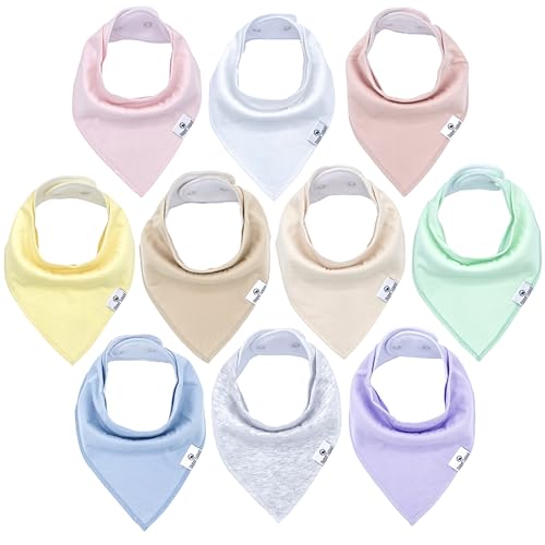 Diaper Squad PASTEL Solid Bandana Bibs, Baby Bibs For Drooling And Teething cover