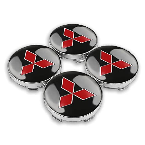 XGAGCF Auto Cache Moyeux Jante Centre Capuchons Alliage Roues Centre Badge Caps Enjoliveurs, pour Mitsubishi ASX Lancer Pajero Outlander L200 Evo Lancer EX 60MM Voiture Décoration Emblem Accessoires Cover