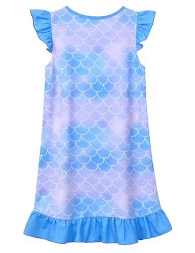 QPANCY Matching Doll & Girls Nightgowns Princess Nightdress Flutter Sleeve Sleepwear Pajamas for Girls and 18" Dolls Clothes2